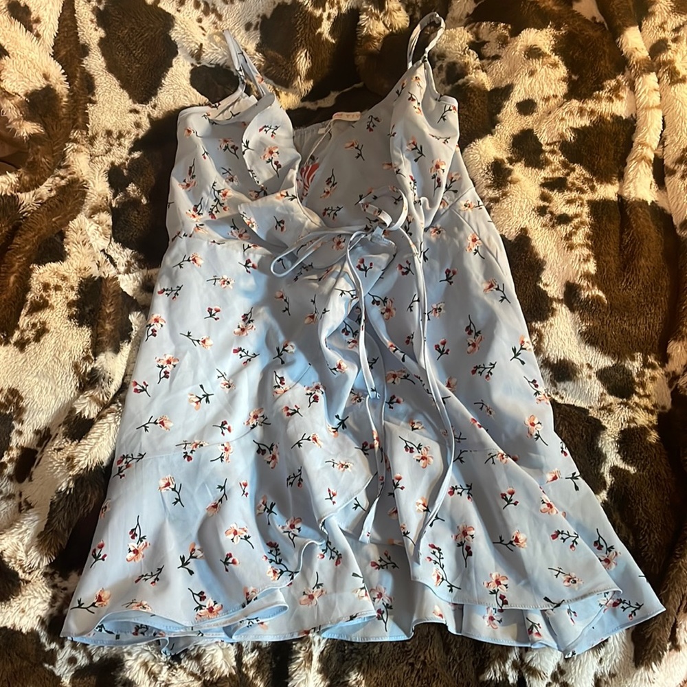 floral shein wrap dress